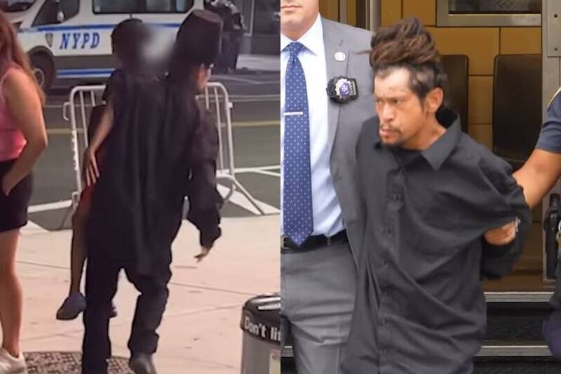 男童当街遭掳，父亲勇拦嫌犯压制送办。（图撷取自YouTube@FREEDOMNEWSTV）