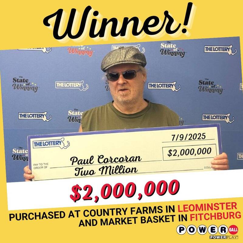 柯克兰赢得200万美元（约新台币5807万元）彩券奖金。（图撷取自「Mass. State Lottery」X）