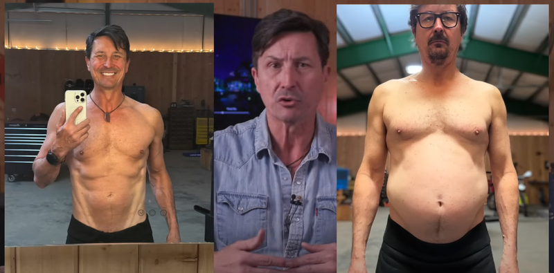 美国56岁男子克罗恩靠AI在46天内狠甩11公斤。（撷取自「Wranglerstar」/YouTube）

