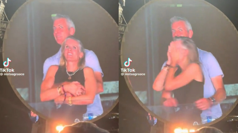 Coldplay演唱会意外成抓奸现场。（翻摄自TikTok）