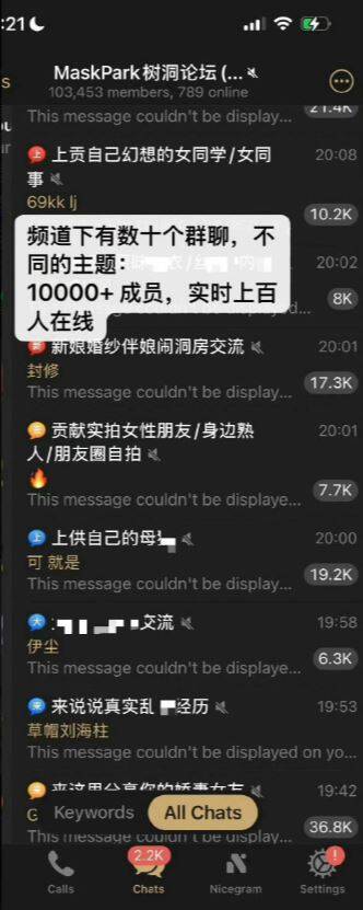 「MaskPark 树洞论坛」成员据称高达10万人。（撷取自X帐号「李老师不是你老师」）