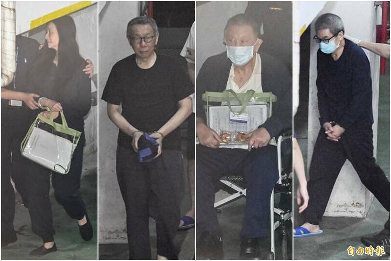 合議庭今裁定柯文哲、應曉薇自8月2日延長羈押2月禁見，沈慶京及李文宗則分別以1億8000萬元、2000萬交保。（資料照，本報合成）