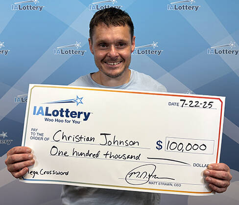 美国爱荷华州一名男子在生日时收到朋友送的刮刮乐彩券，没想到竟刮中10万美元（约新台币288万元）大奖，相当幸运。（图撷自荷华州乐透官网）
