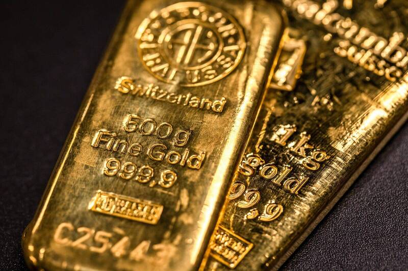 金光闪闪的金条。（彭博档案照）
