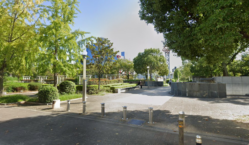 日本大阪市扇町公園發現嬰屍，23歲打工女子涉嫌棄屍被捕。（圖擷自Google街景）
